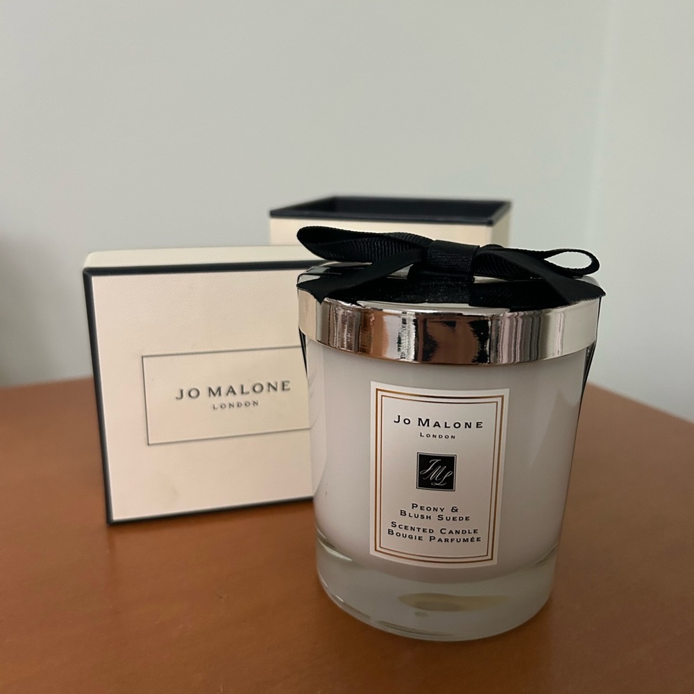 Jo Malone Peony & Blush Suede Candle with Silver Lid